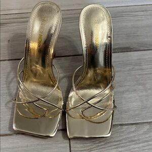 Fashion Nova Metallic Gold Heels